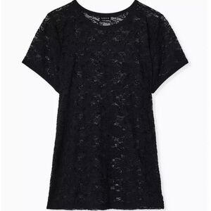Torrid Black Short Sleeve Lace T-Shirt